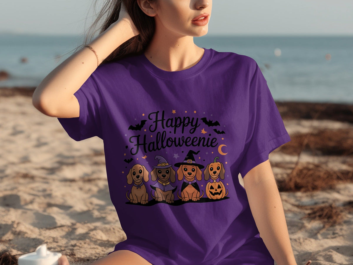 Happy Halloweeniie Dachshund Halloween Cute Dogs T-Shirts