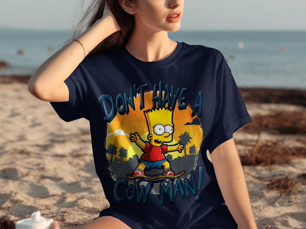 Bart Simpson Don't Have A Cow Man Skateboarding T-Shirts product image 9