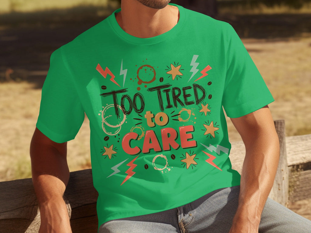 Too Tired to Care With Coffee Elements Design T-Shirts product image 20