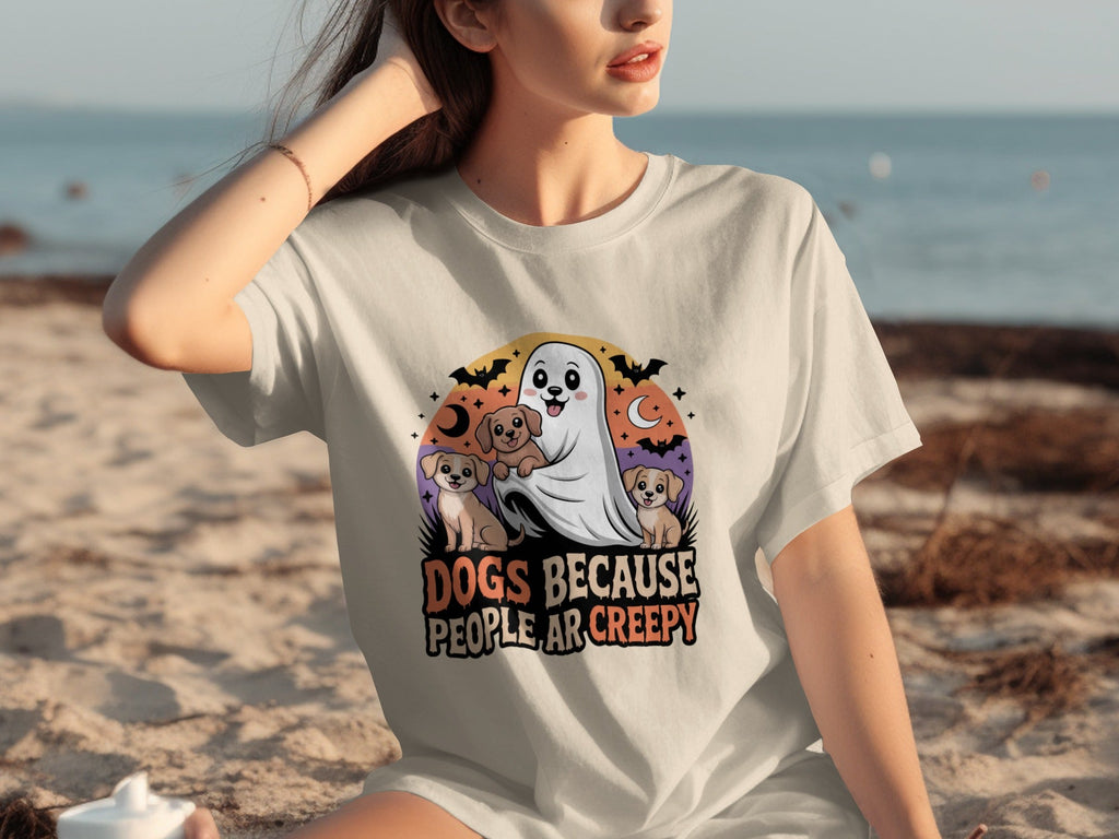 Dogs Because People Are Creepy Halloween Ghostly T-Shirts
