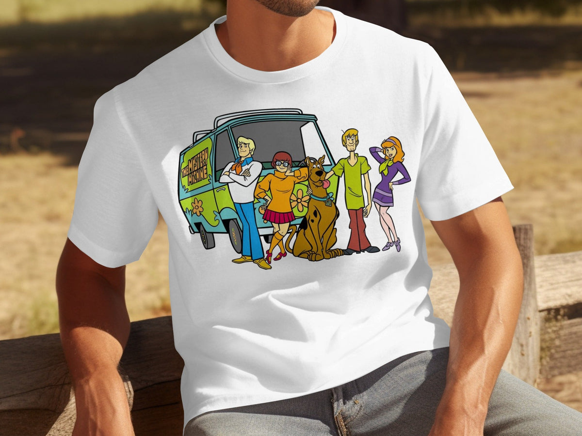 Scooby Doo Team Together In Front of Mystery Machine T-Shirts