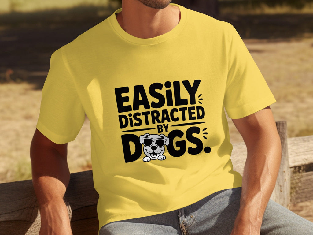 Easily Distracted By Dogs Cute Puppy Illustration T-Shirts product image 21