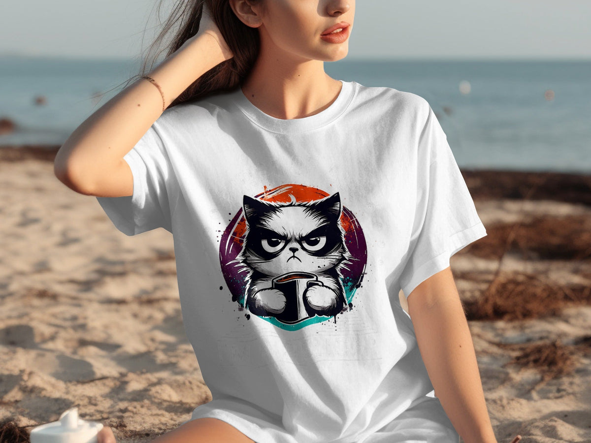 First of All I Am a Delight Angry Cat With Coffee T-Shirts product image 29