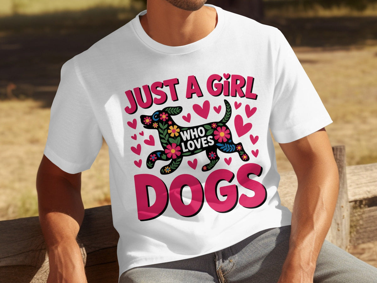 Just A Girl Who Loves Dogs With Floral Dog T-Shirts product image 29