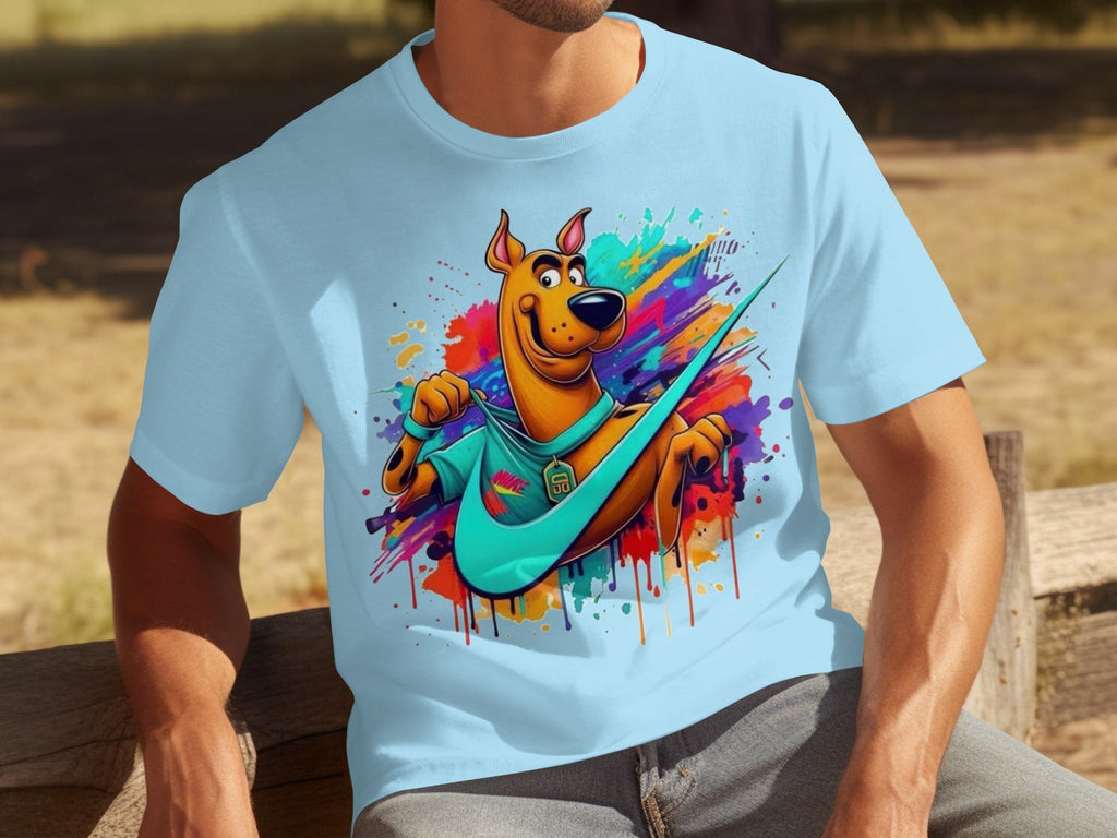 Scooby Doo With Nike Logo Trendy Colorful Splash T-Shirts