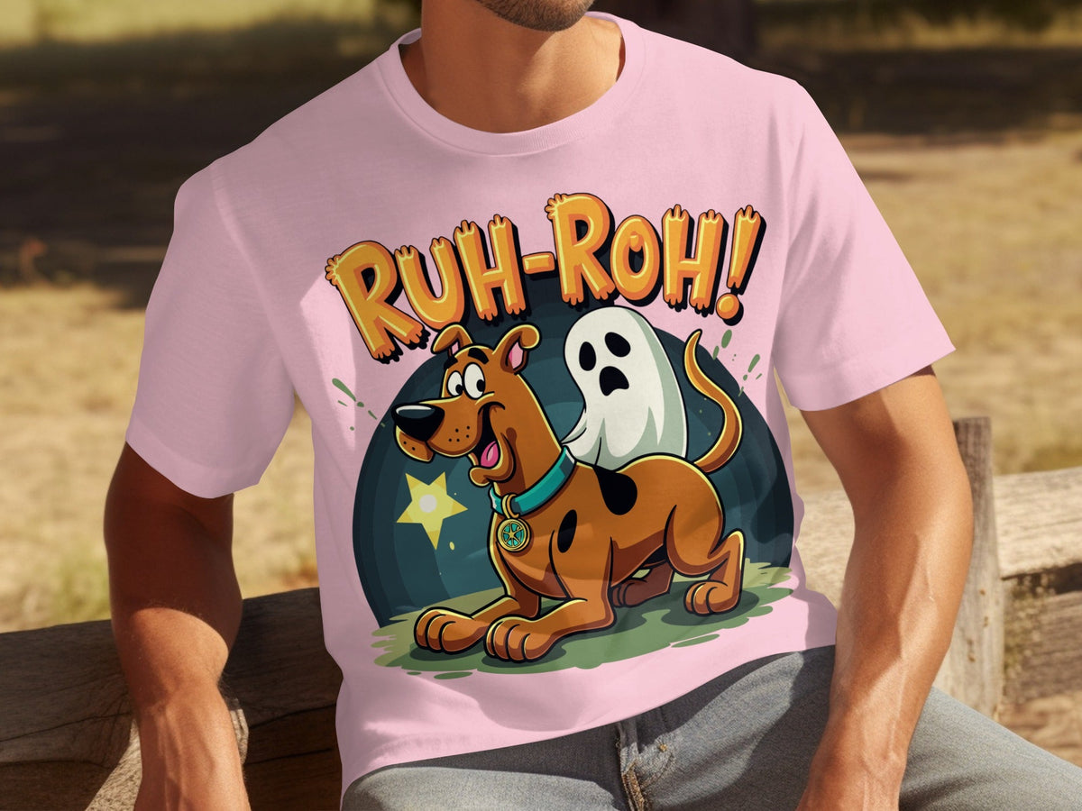 Ruh Roh Scooby Doo With Ghost Cartoon Style Design T-Shirts