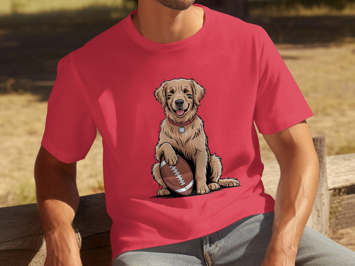 Golden Retriever Ready for Football Season T-Shirts