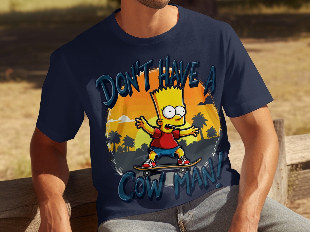 Bart Simpson Don't Have A Cow Man Skateboarding T-Shirts product image 24