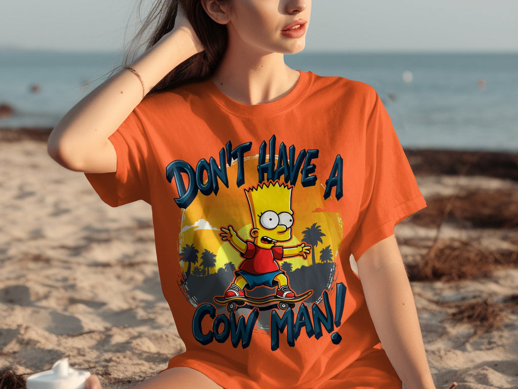 Bart Simpson Don't Have A Cow Man Skateboarding T-Shirts product image 4