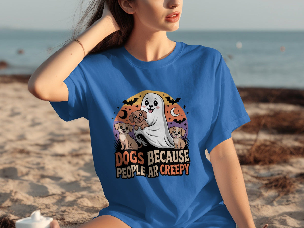 Dogs Because People Are Creepy Halloween Ghostly T-Shirts