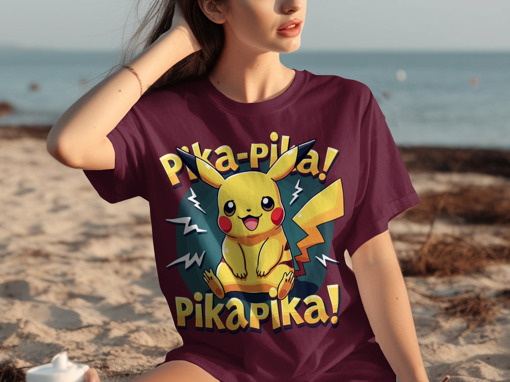 Pika-Pika Energetic Pikachu Design Perfect For Pokemon Fans T-Shirts