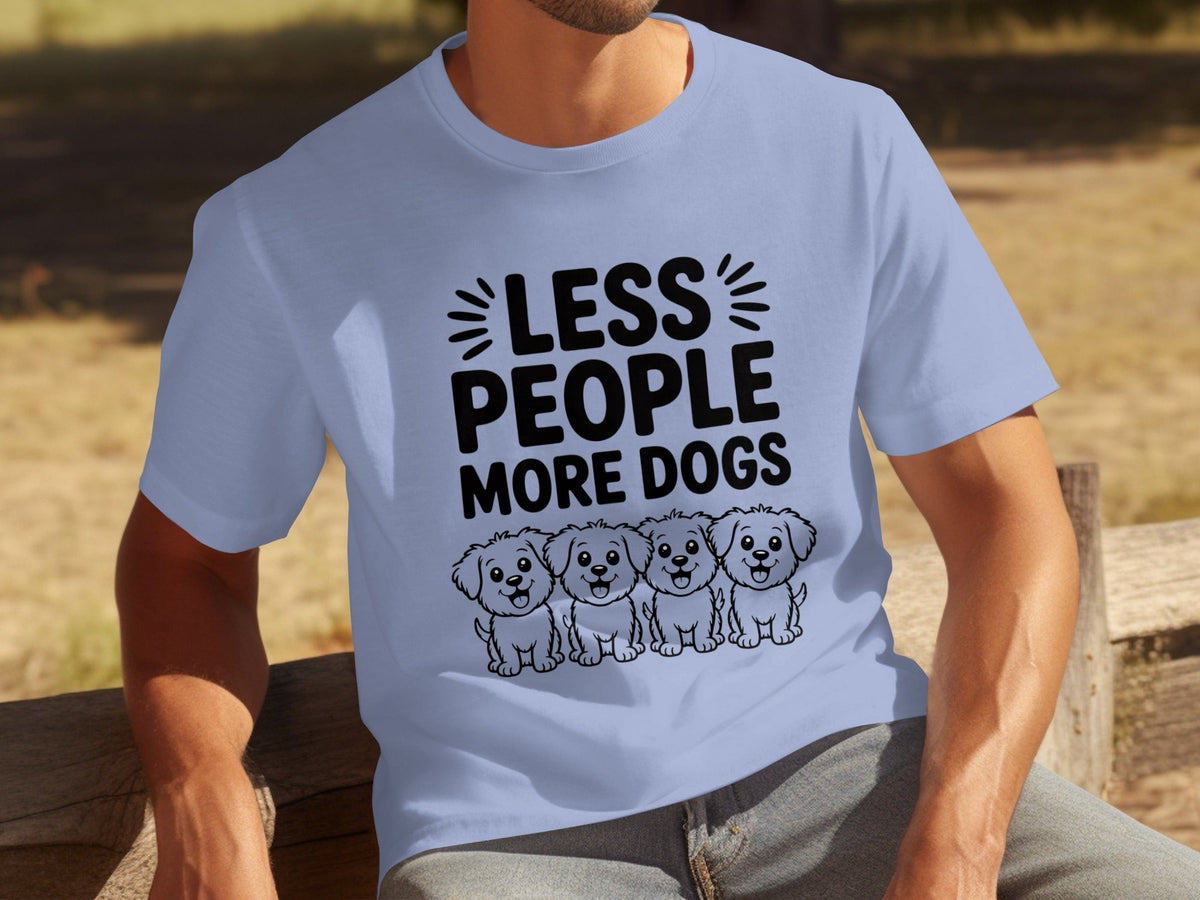 Less People More Dogs with Cute Dog Pets Art T-Shirts