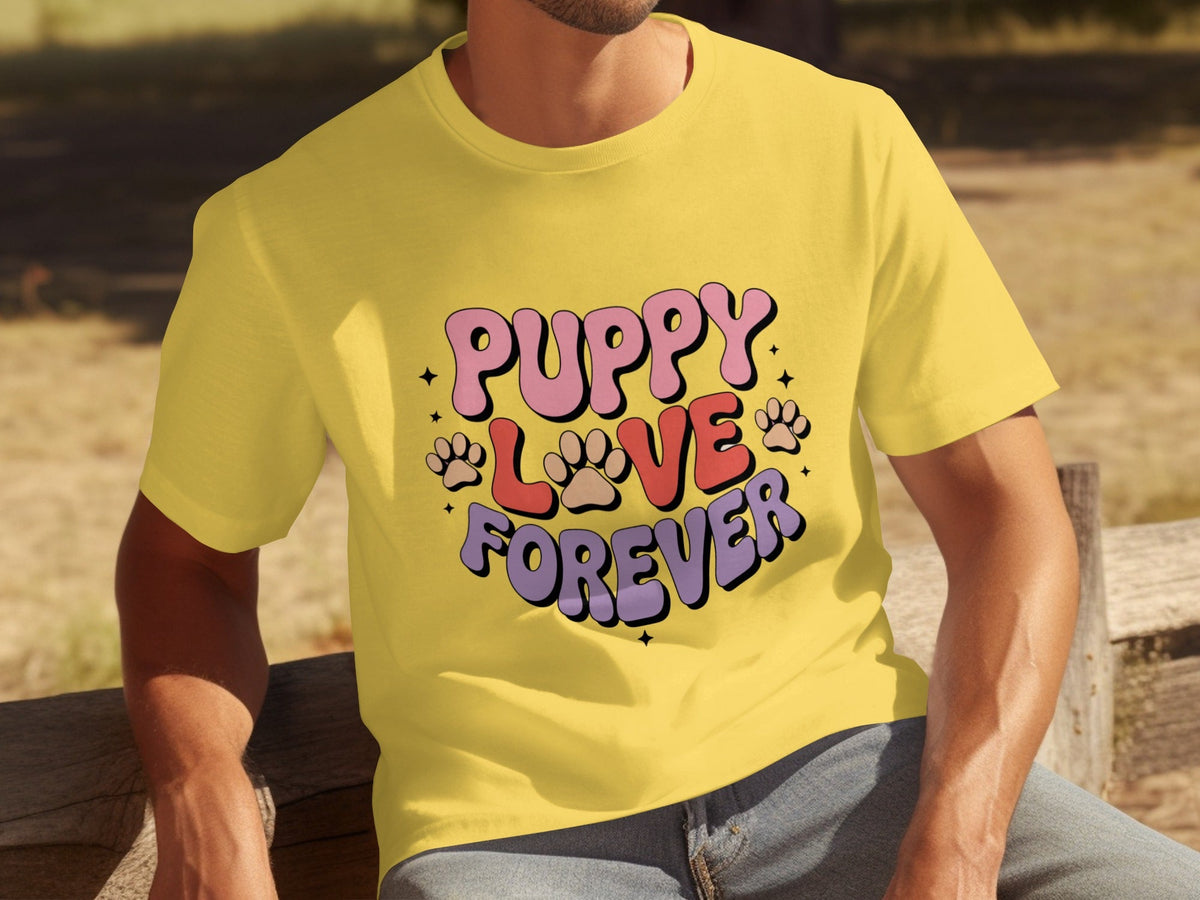 Puppy Love Forever Retro Style Graphic Design T-Shirts