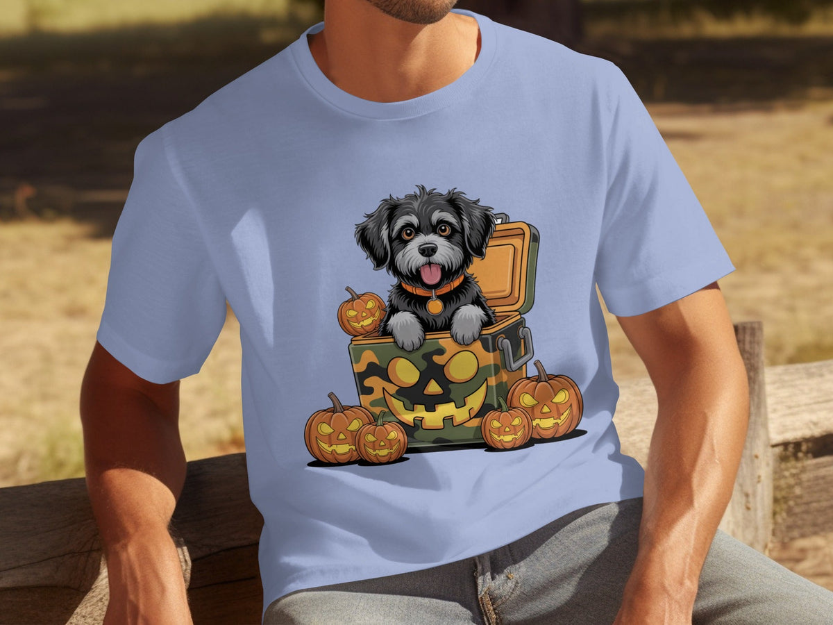 Cute Dog In a Pumpkin Container Halloween Season T-Shirts