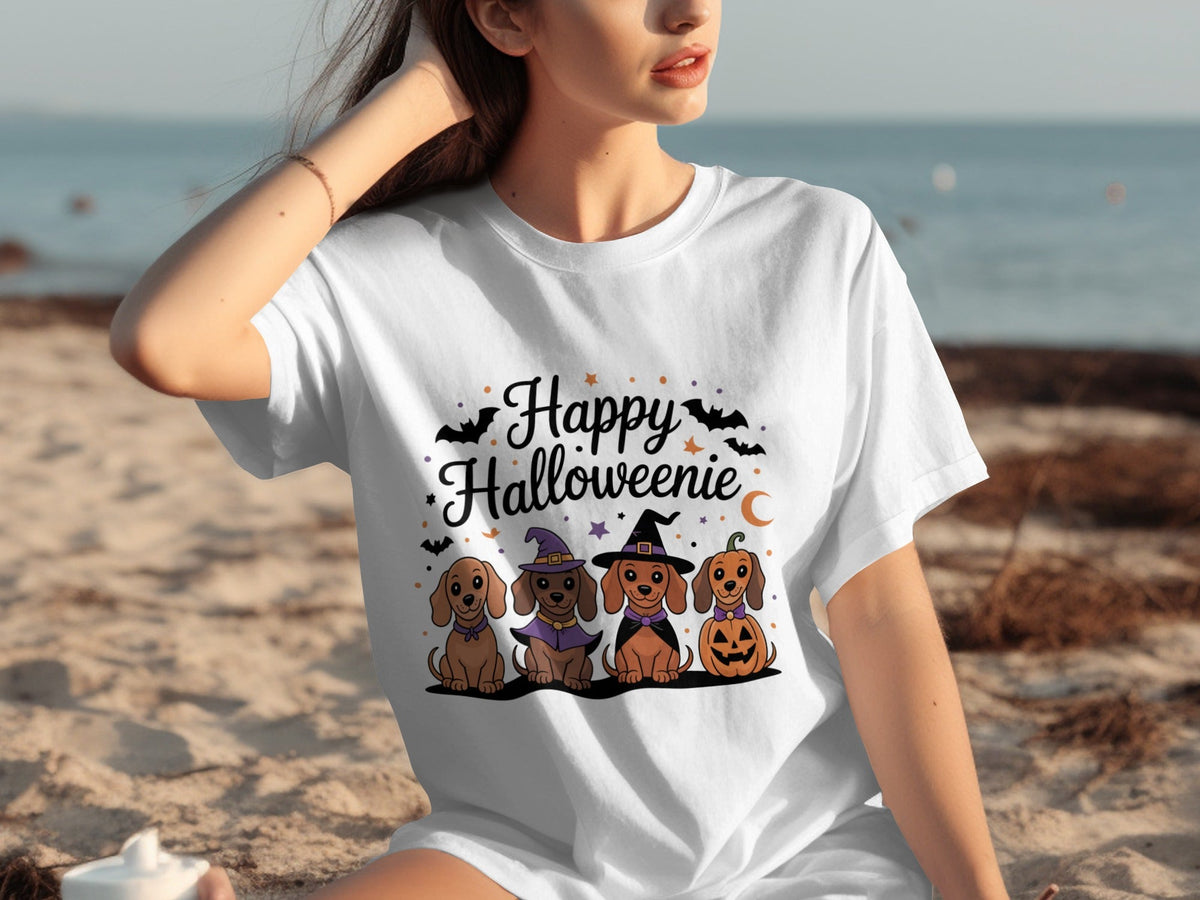 Happy Halloweeniie Dachshund Halloween Cute Dogs T-Shirts