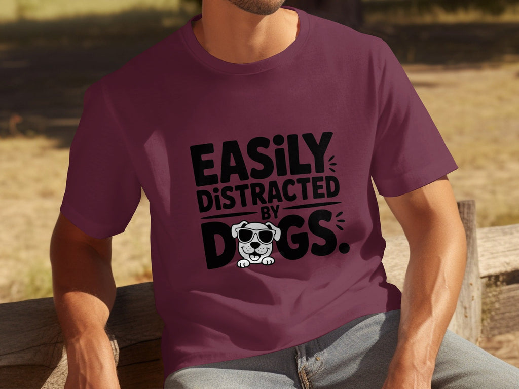 Easily Distracted By Dogs Cute Puppy Illustration T-Shirts product image 26