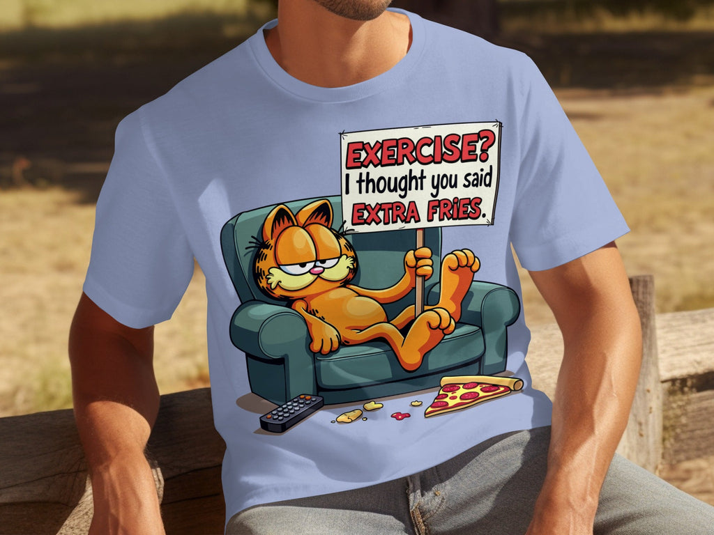 Garfield I Thought You Said Extra Fries Funny Cartoon T-Shirts