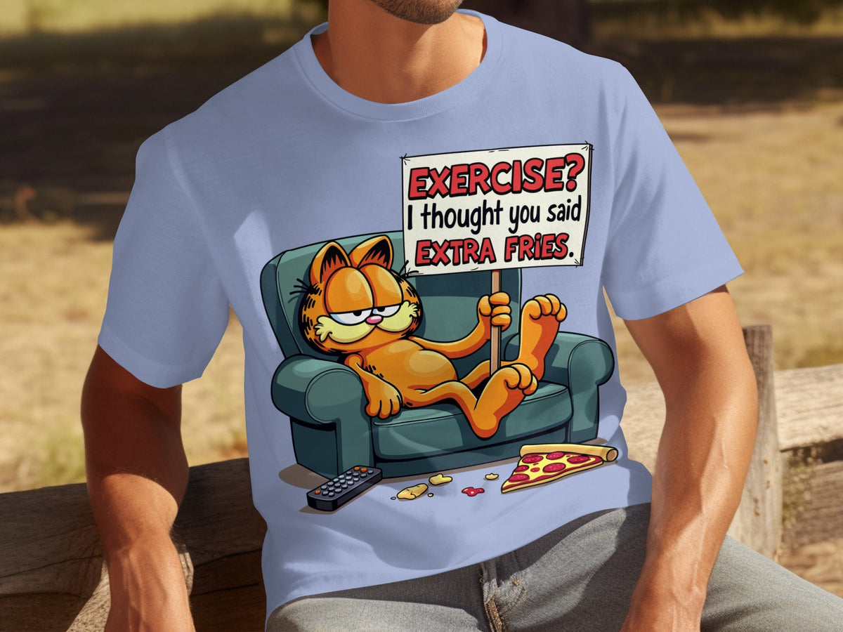 Garfield I Thought You Said Extra Fries Funny Cartoon T-Shirts