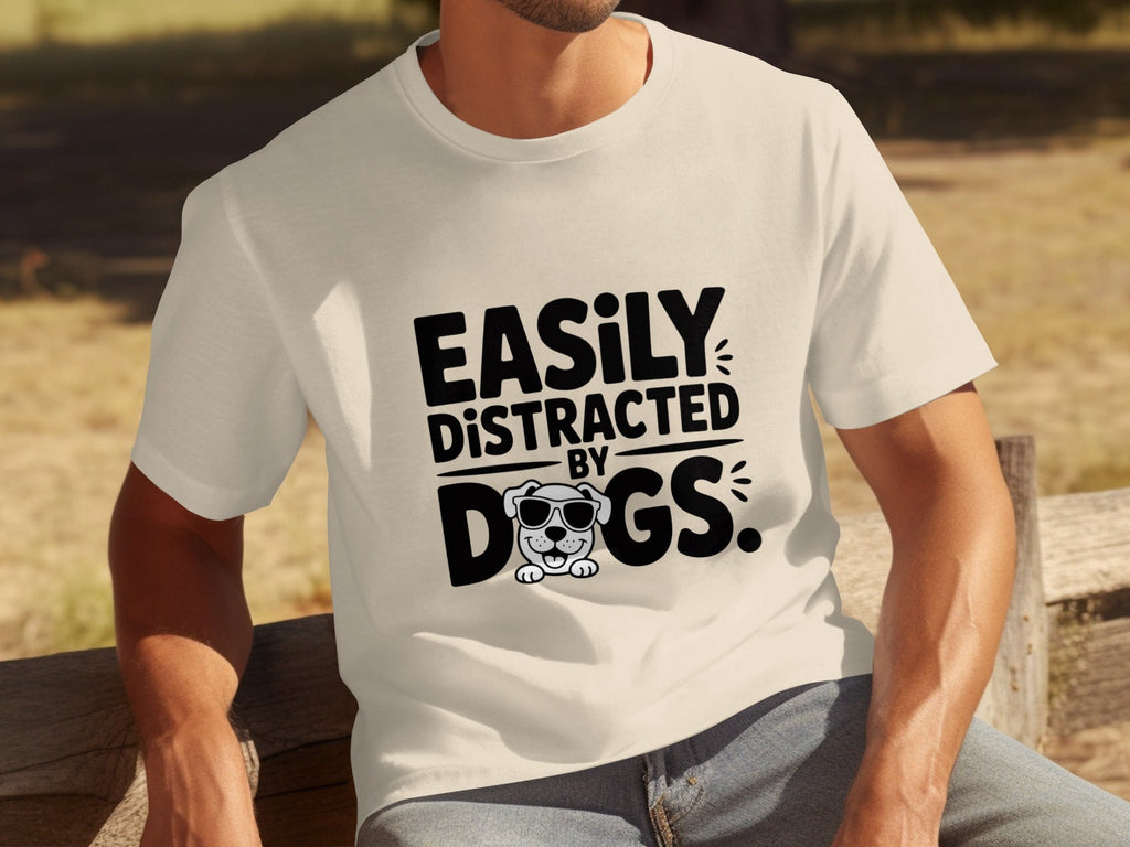 Easily Distracted By Dogs Cute Puppy Illustration T-Shirts product image 22