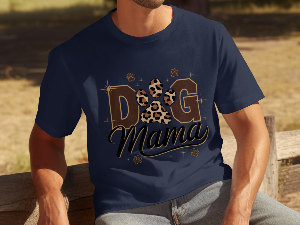 Cute Leopard Paw Print Dog Mama Graphic Design T-Shirts
