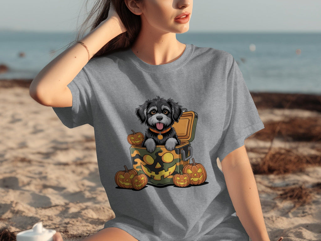 Cute Dog In a Pumpkin Container Halloween Season T-Shirts