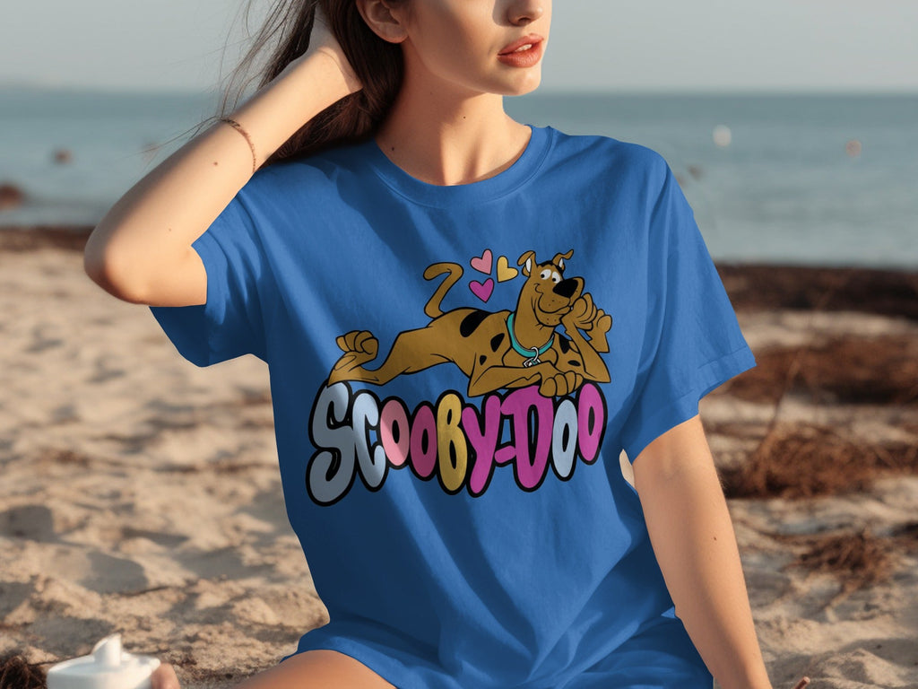 Scooby Doo with Hearts Reclining on Logo Design T-Shirts product image 2
