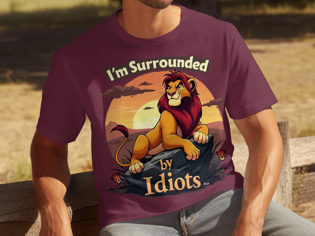 Im Surrounded By Idiots Angry Lion Sunset Artwork T-Shirts product image 26