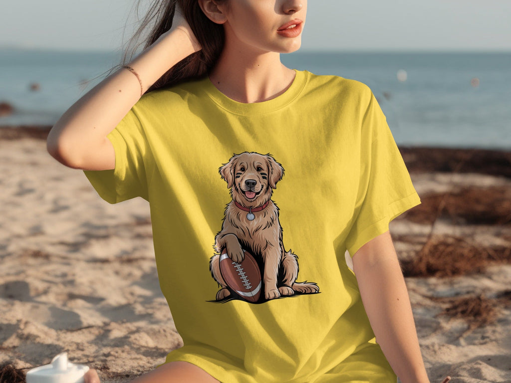 Golden Retriever Ready for Football Season T-Shirts