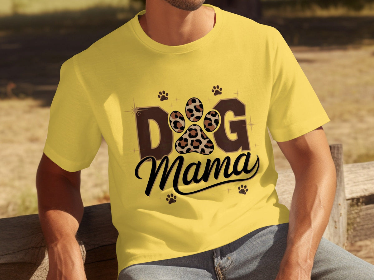 Cute Leopard Paw Print Dog Mama Graphic Design T-Shirts