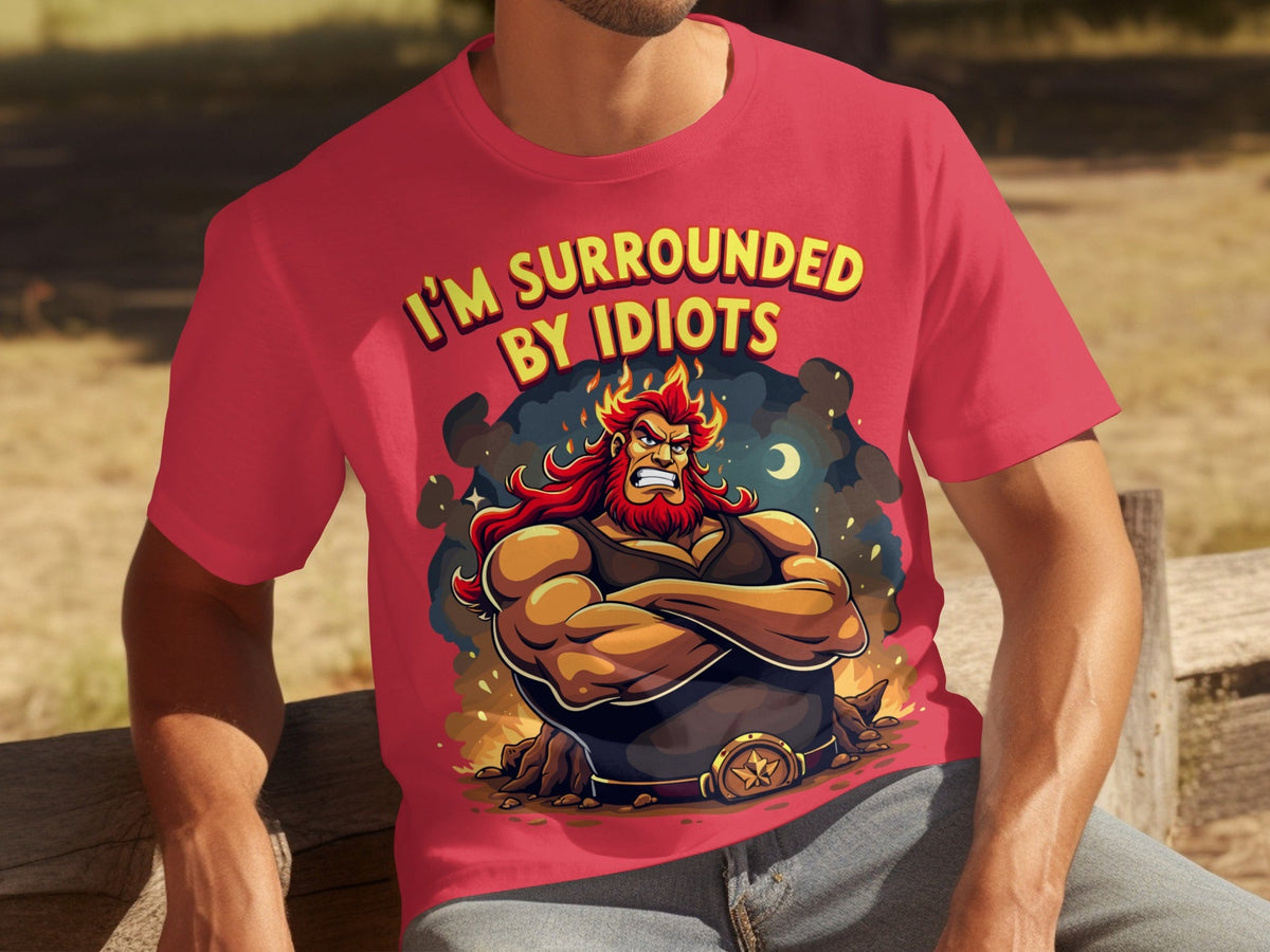 Surrounded By Idiots Cartoon Angry Zeus Design T-Shirts product image 16