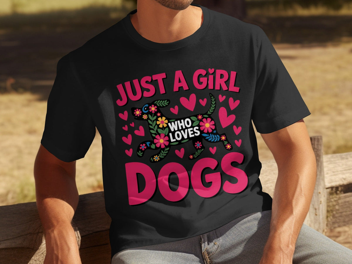 Just A Girl Who Loves Dogs With Floral Dog T-Shirts product image 31