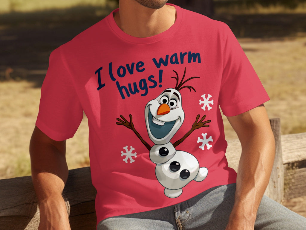 I Love Warm Hugs! Olaf the Snowman Cartoon T-Shirts