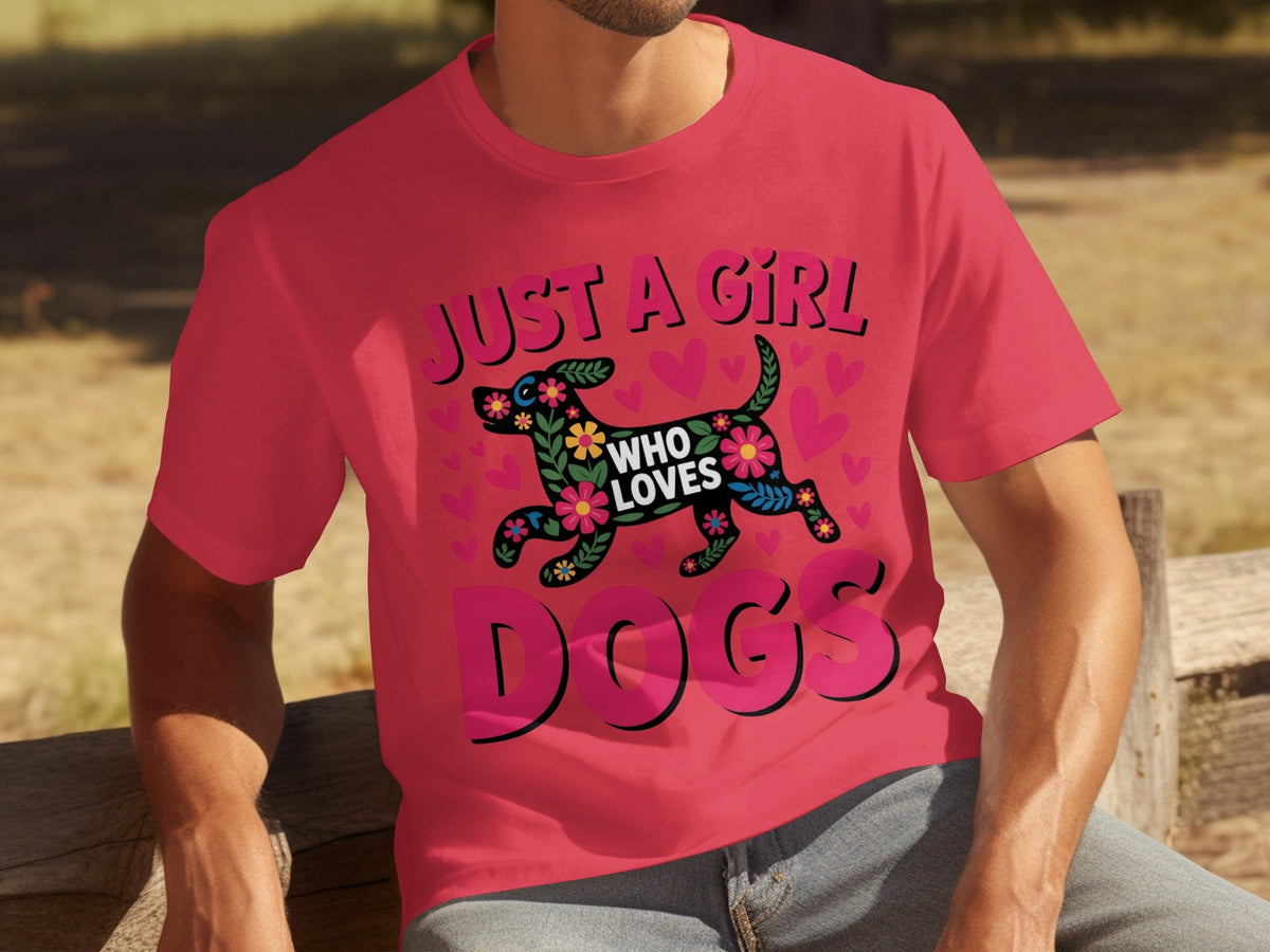 Just A Girl Who Loves Dogs With Floral Dog T-Shirts product image 16