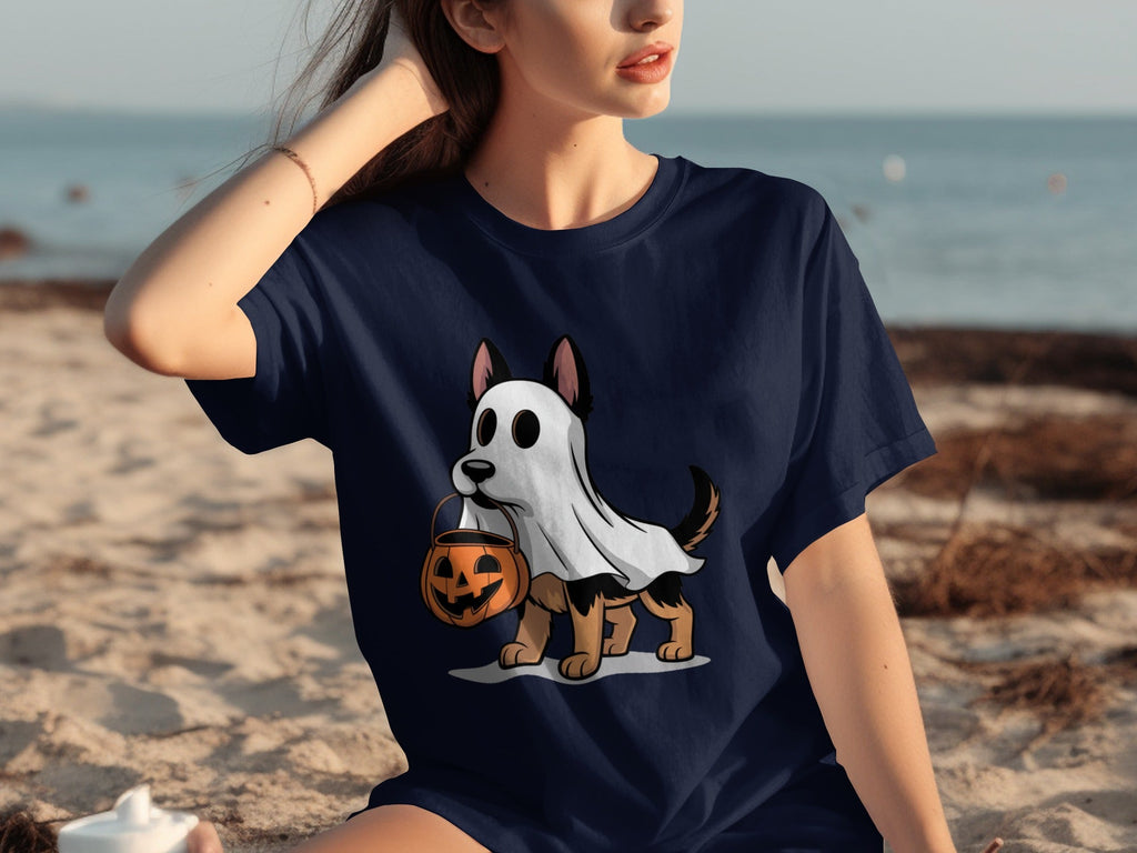 Halloween Dog Ghost Pumpkin Treat Cute Pet Cartoon T-Shirts