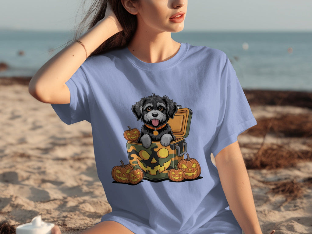 Cute Dog In a Pumpkin Container Halloween Season T-Shirts