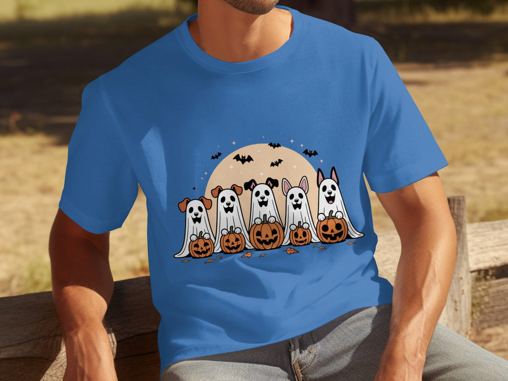 Spooky Dog Ghosts With Pumpkins Halloween Cute Season T-Shirts