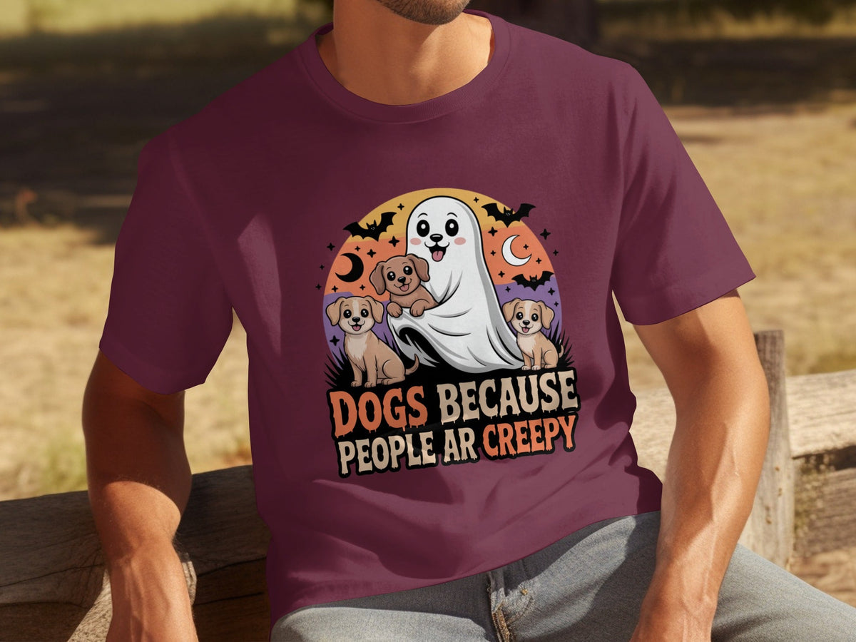 Dogs Because People Are Creepy Halloween Ghostly T-Shirts