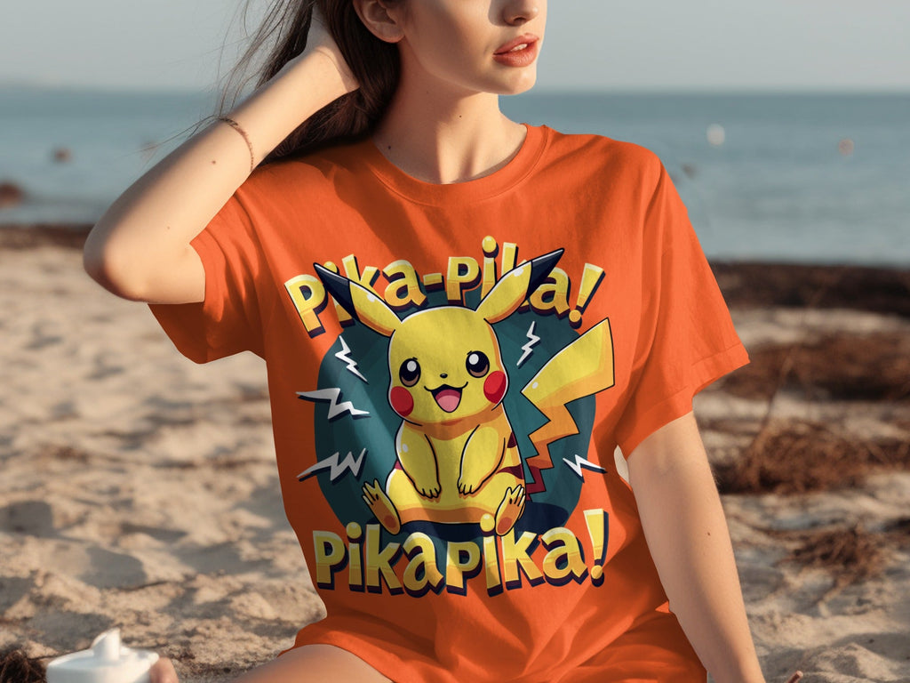 Pika-Pika Energetic Pikachu Design Perfect For Pokemon Fans T-Shirts