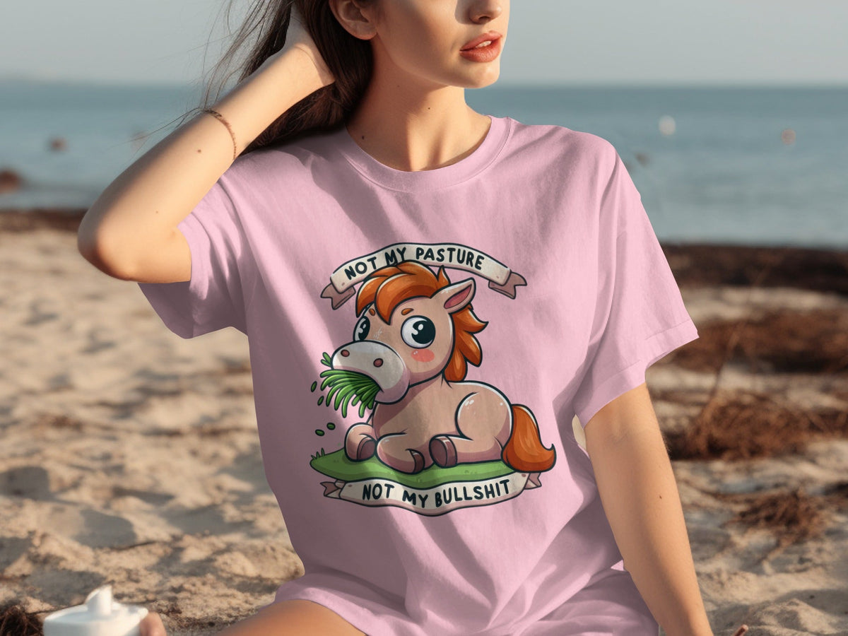 Not My Pasture Cute Horse With Phrase Funny Slogan T-Shirts