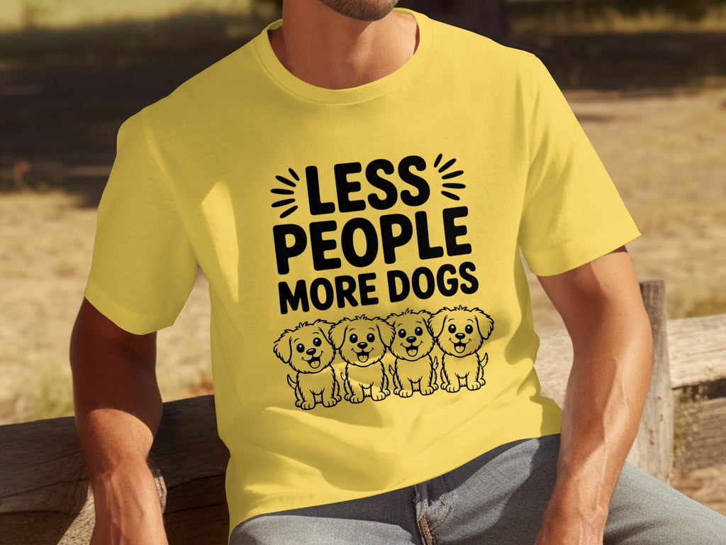 Less People More Dogs with Cute Dog Pets Art T-Shirts