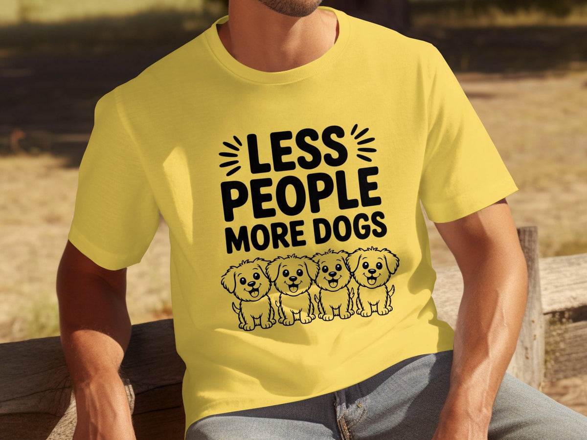 Less People More Dogs with Cute Dog Pets Art T-Shirts
