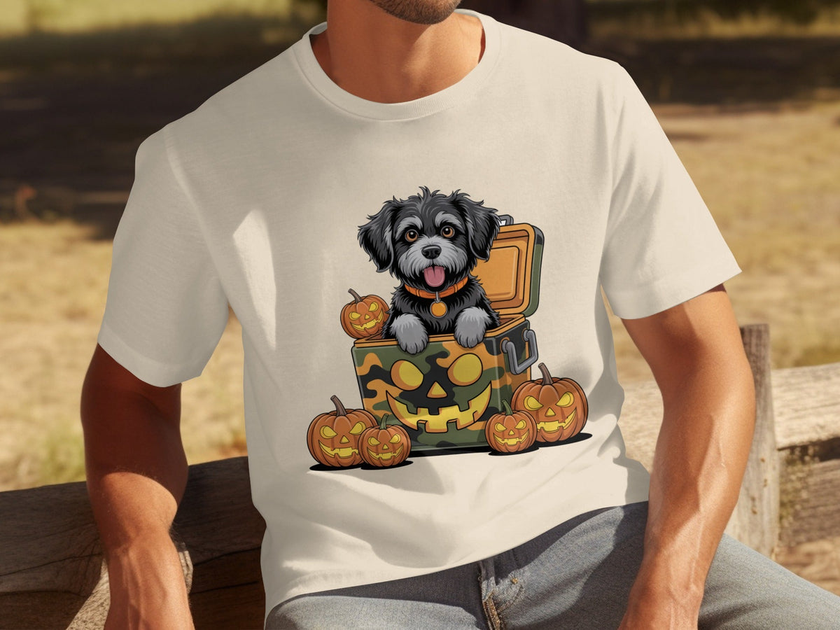 Cute Dog In a Pumpkin Container Halloween Season T-Shirts