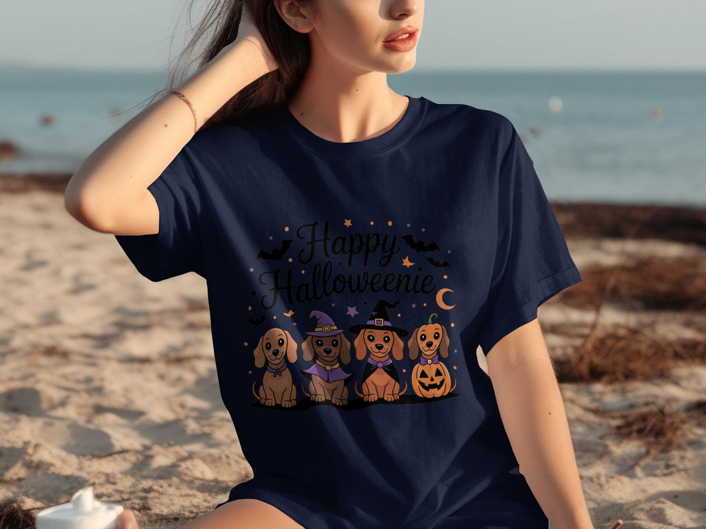 Happy Halloweeniie Dachshund Halloween Cute Dogs T-Shirts