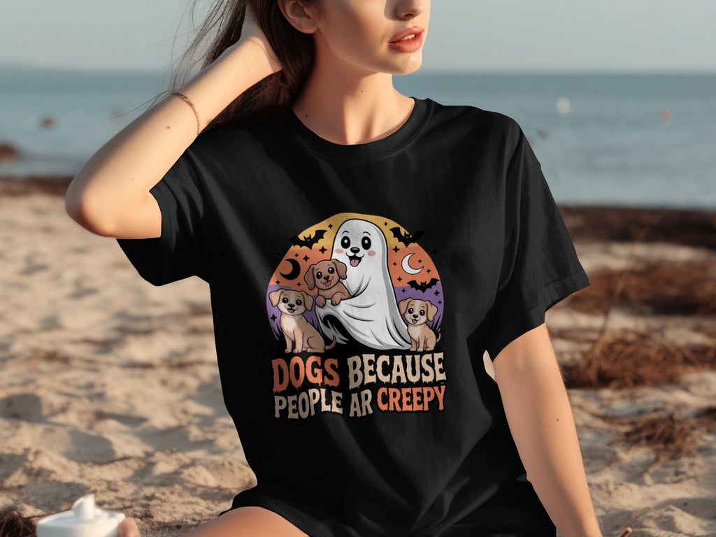 Dogs Because People Are Creepy Halloween Ghostly T-Shirts