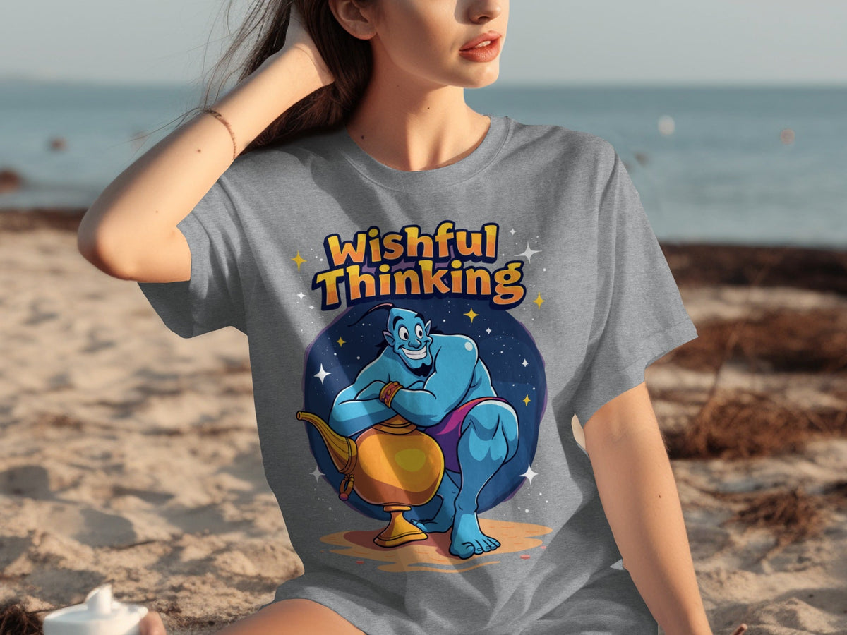 Wishful Thinking Genie And Lamp Cartoon Graphic T-Shirts