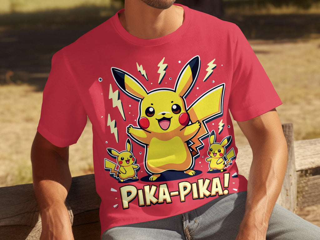 Pika Pika Pikachu With Electrical Arcs Design T-Shirts