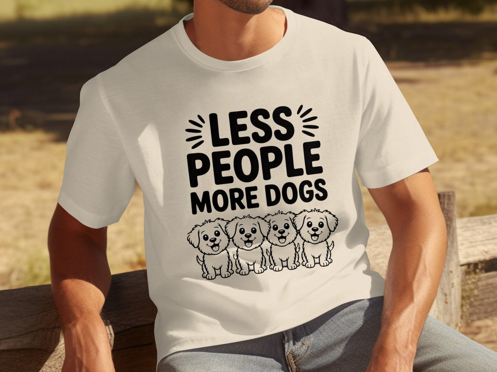 Less People More Dogs with Cute Dog Pets Art T-Shirts