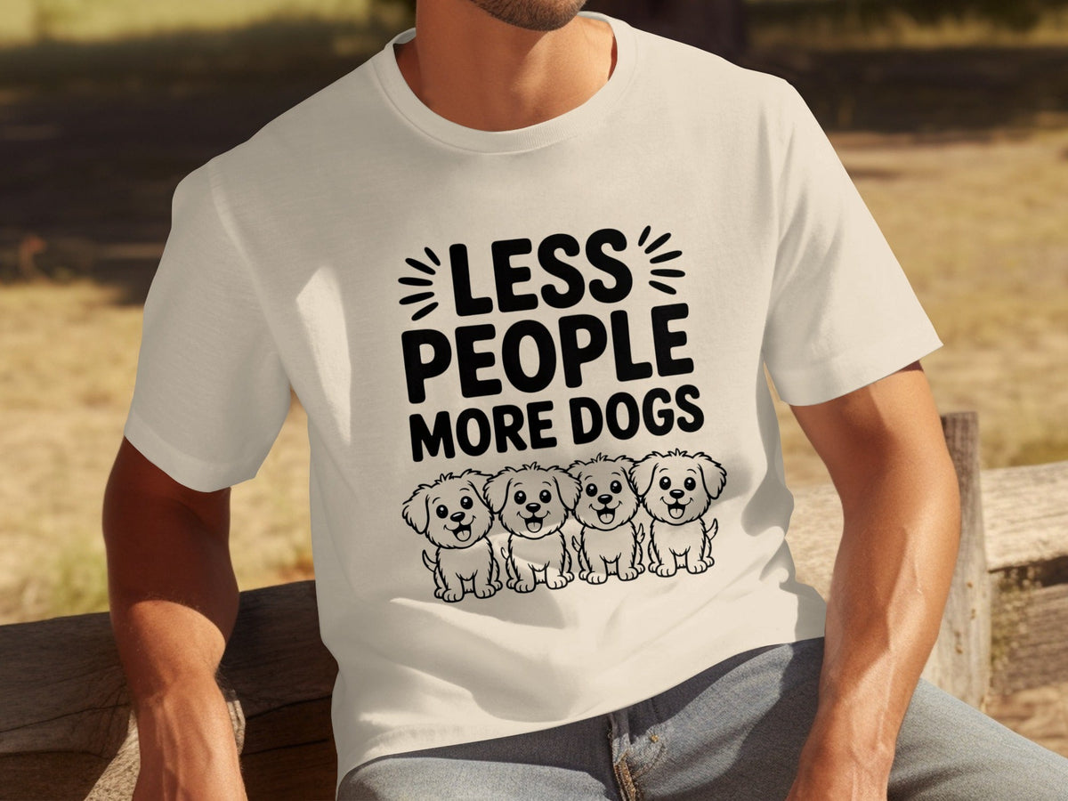 Less People More Dogs with Cute Dog Pets Art T-Shirts