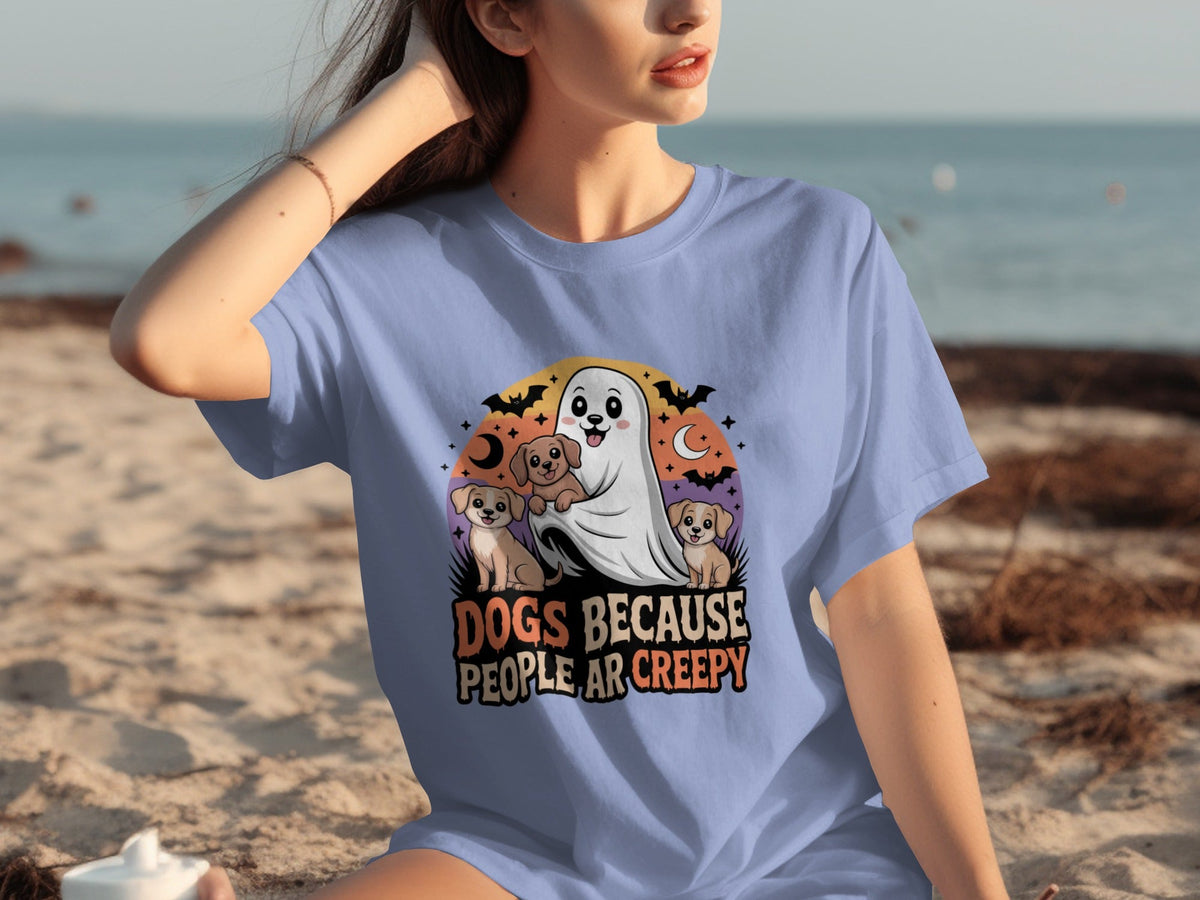 Dogs Because People Are Creepy Halloween Ghostly T-Shirts