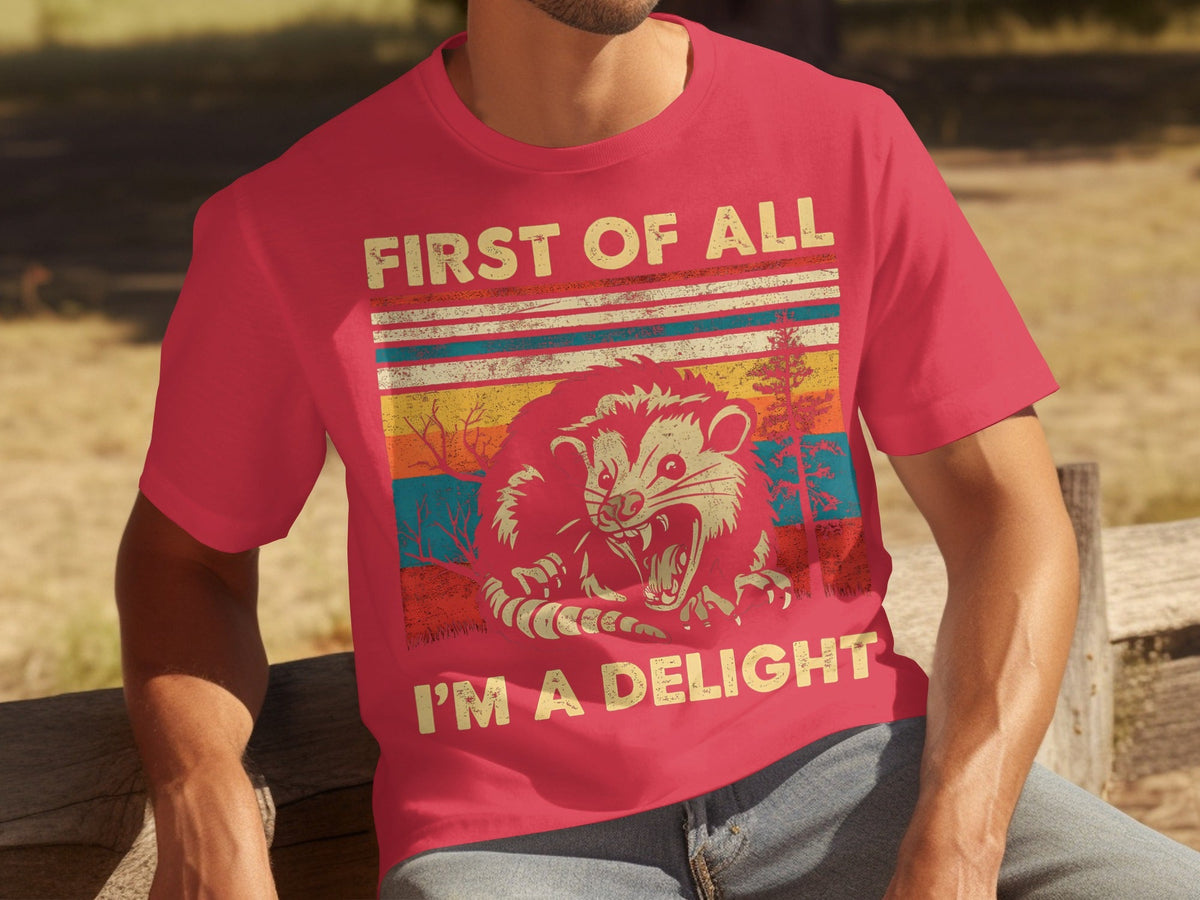 First of All I'm a Delight Retro Graphic Design T-Shirts product image 1